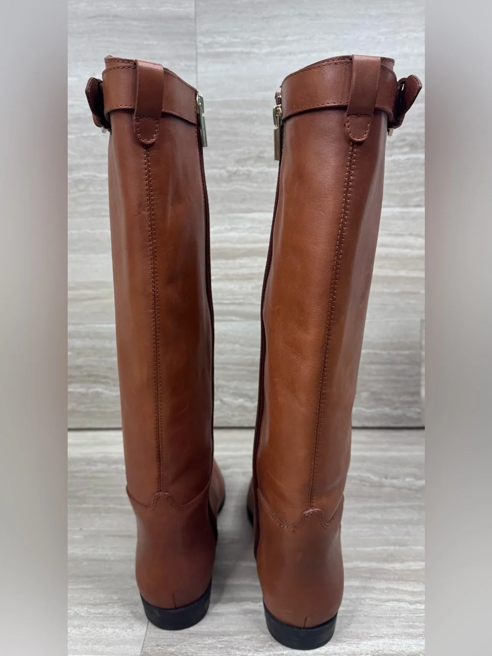 G.H. Bass & Co. Laur Tall Leather Size Zip Buckle Boots Size 6.5